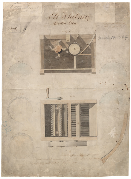 A cotton gin on display, the machine that transformed Southern agriculture