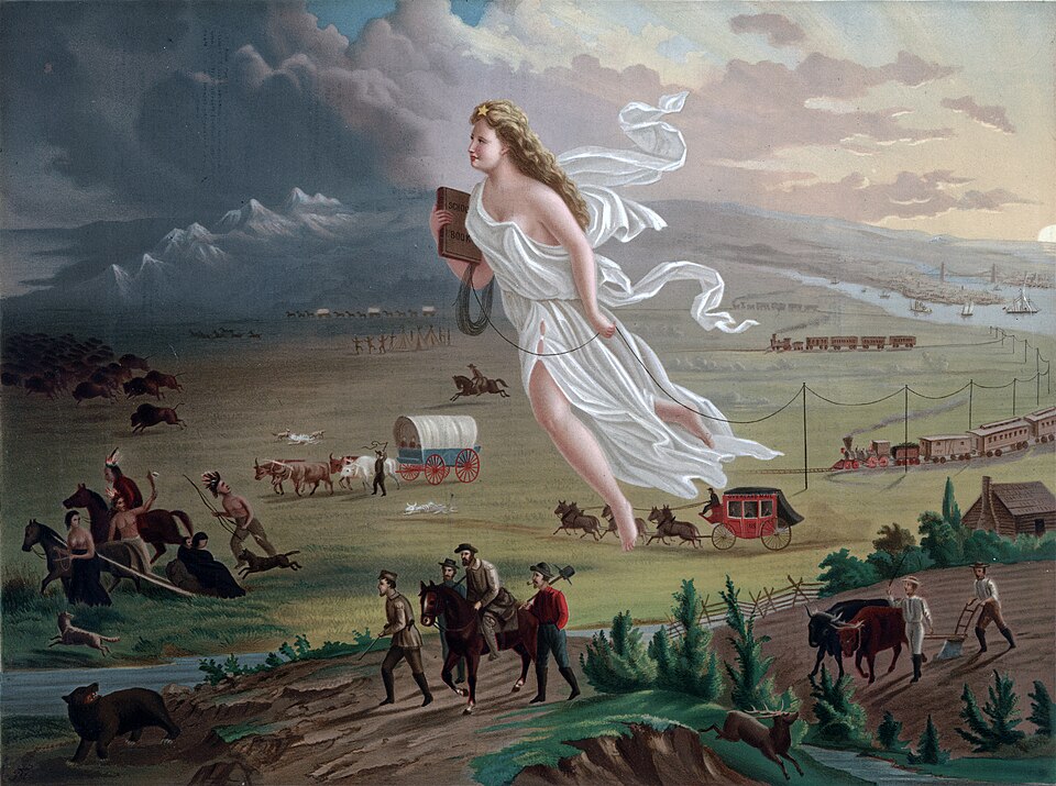 American Progress by John Gast, an allegorical painting showing westward expansion