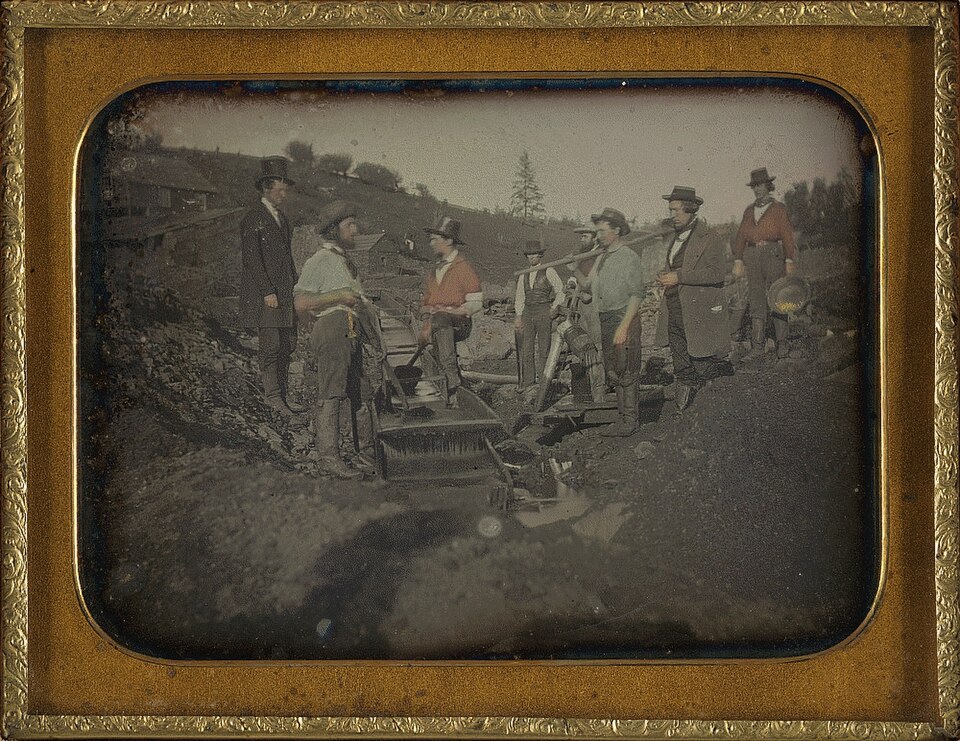 Miners panning for gold during the California Gold Rush