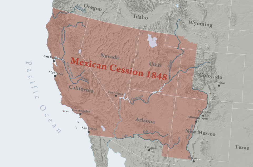 Map showing the Mexican Cession of 1848