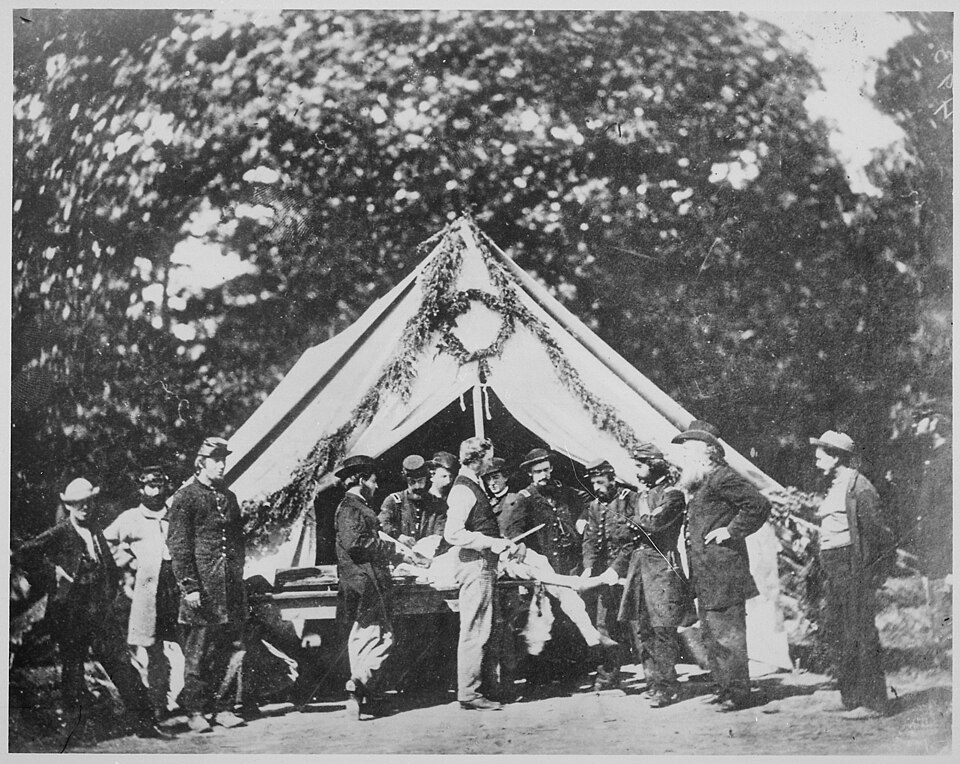 A Civil War field hospital after the Battle of Antietam