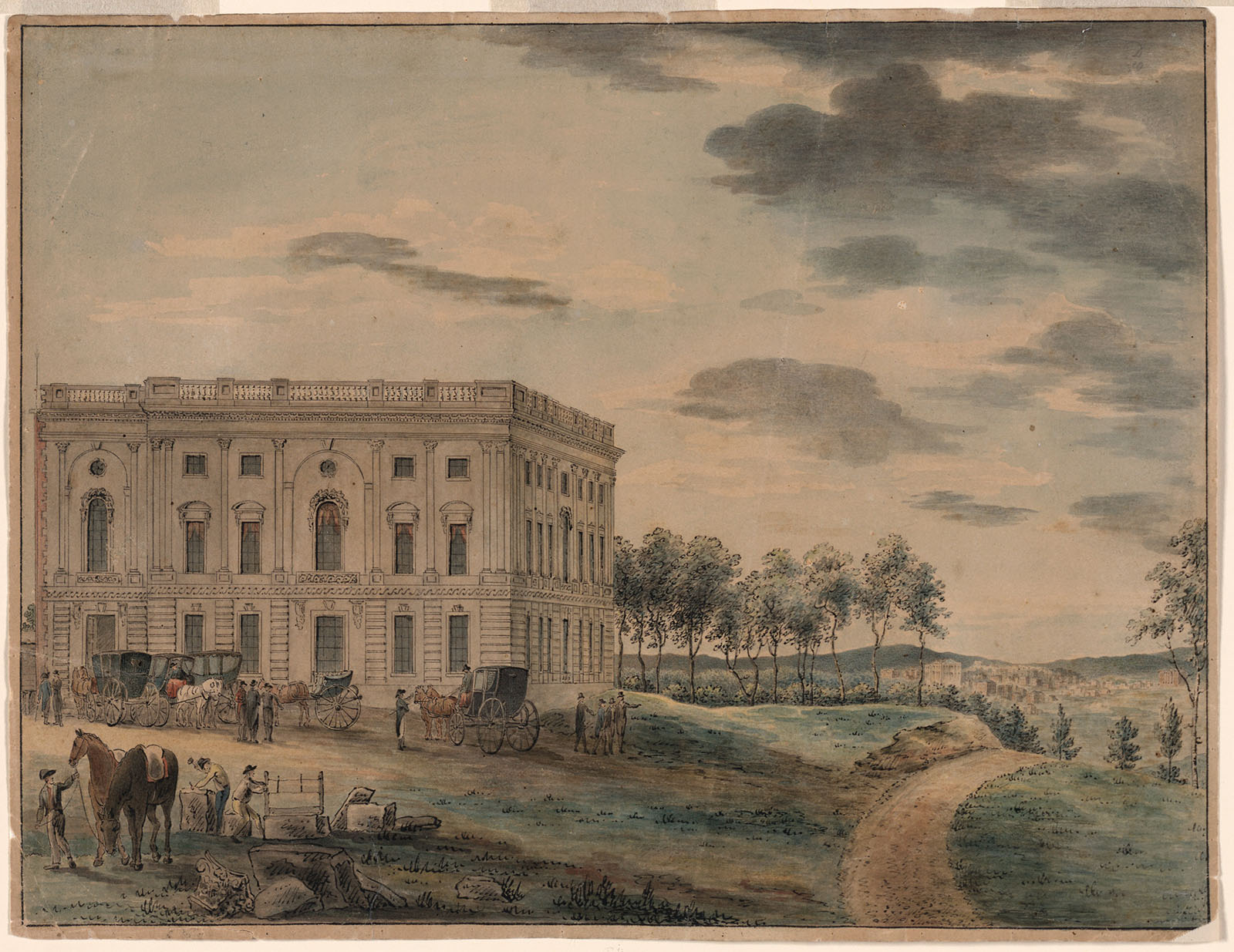 The U.S. Capitol in Washington, D.C., around 1800