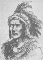Tenskwatawa (The Prophet), painted by George Catlin in 1831. As a spiritual leader, he urged Native peoples to reject European influences and find strength in traditional ways.